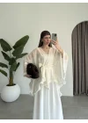Püsküllü Kuşaklı Taş Kimono