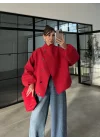 Raven Garnili Kırmızı Trenç