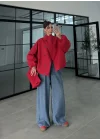 Raven Garnili Kırmızı Trenç