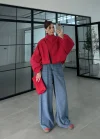 Raven Garnili Kırmızı Trenç