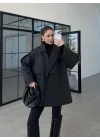 Rose Oversize Kuşaklı Antrasit Trençkot