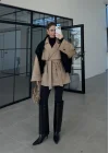 Rose Oversize Kuşaklı Camel Trençkot