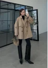 Rose Oversize Kuşaklı Camel Trençkot