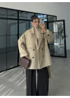 Rose Oversize Kuşaklı Camel Trençkot