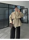 Rose Oversize Kuşaklı Camel Trençkot