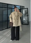 Rose Oversize Kuşaklı Camel Trençkot