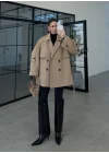 Rose Oversize Kuşaklı Camel Trençkot