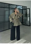 Rose Oversize Kuşaklı Haki Trençkot