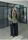 Rose Oversize Kuşaklı Haki Trençkot