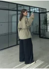 Rose Oversize Kuşaklı Haki Trençkot