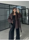 Rose Oversize Kuşaklı Kahve Trençkot