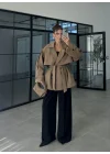 Rose Oversize Kuşaklı Karamel Trençkot