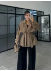 Rose Oversize Kuşaklı Karamel Trençkot