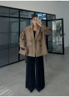 Rose Oversize Kuşaklı Karamel Trençkot