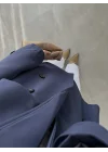 Rose Oversize Kuşaklı Lacivert Trençkot