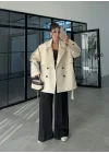 Rose Oversize Kuşaklı Taş Trençkot