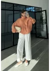Rovena Dik Yaka Orange Astarlı Ceket