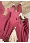 Safir Tek Düğmeli Tensel Oversize Bordo Takım