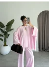 Salaş Yarasakol Pembe Keten Takım