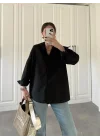 Siyah Basic Poplin Gömlek