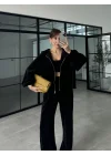 Siyah Kadife Üçlü Takım