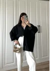 Siyah Oversize Tensel Gömlek