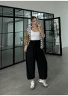 Siyah Paça Lastikli Basic Eşofman Altı