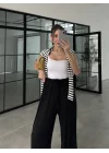 Siyah Paça Lastikli Basic Eşofman Altı