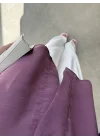 Sofi Tek Düğme Oversize Tensel Vişne Gömlek