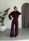 Sonya Çıtçıtlı Bordo Triko Takım