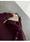 Sonya Çıtçıtlı Bordo Triko Takım