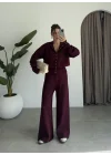Sonya Çıtçıtlı Bordo Triko Takım