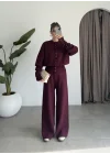Sonya Çıtçıtlı Bordo Triko Takım
