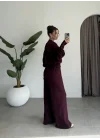 Sonya Çıtçıtlı Bordo Triko Takım