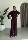 Sonya Çıtçıtlı Bordo Triko Takım
