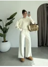 Sonya Çıtçıtlı Ekru Triko Takım