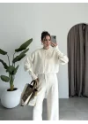 Sonya Çıtçıtlı Ekru Triko Takım