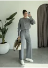 Sonya Çıtçıtlı Gri Triko Takım