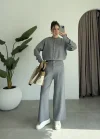 Sonya Çıtçıtlı Gri Triko Takım