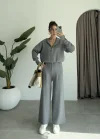 Sonya Çıtçıtlı Gri Triko Takım