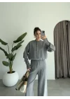 Sonya Çıtçıtlı Gri Triko Takım