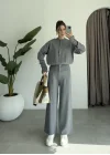 Sonya Çıtçıtlı Gri Triko Takım