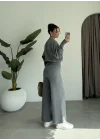 Sonya Çıtçıtlı Gri Triko Takım