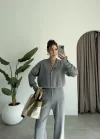 Sonya Çıtçıtlı Gri Triko Takım