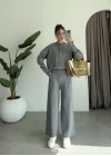 Sonya Çıtçıtlı Gri Triko Takım