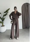 Sonya Çıtçıtlı Kahve Triko Takım