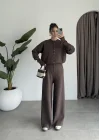 Sonya Çıtçıtlı Kahve Triko Takım