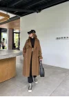 Stradi Model Kahve Astarlı Uzun Trençkot