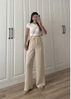 Stradi Model Keten Taş Palazzo Pantolon