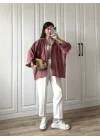 Tarçın Oversize Tensel Gömlek
